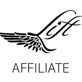 Black Lift Foils affiliate logo with stylized bird icon and the word “Affiliate”