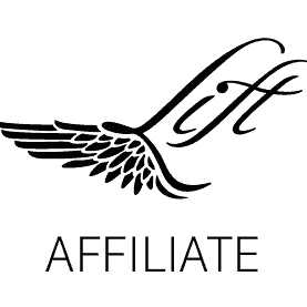 Black Lift Foils affiliate logo with stylized bird icon and the word “Affiliate”